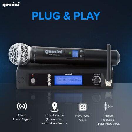 Gemini, Single Wireless Microphone System, Professional Handheld Long Range (240 Ft) Mic Set for DJ, Church, Karaoke, Gym, XLR Connector, (並行輸入品)