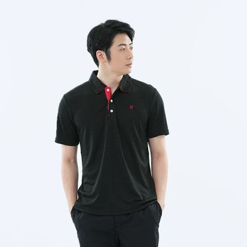 【遊遍天下】MIT台灣製環保紗男款抗UV吸濕排汗短袖POLO衫GS1022黑色