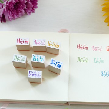 貓咪星期印章組（7件組）