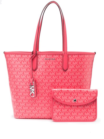 Michael Michael Kors - Eliza monogram-jacquard tote bag - women - Calf Leather - One Size - Pink