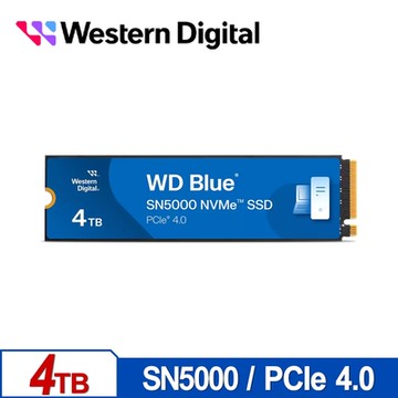 WD 威騰 藍標 SN5000 4TB PCIe 4.0 NVMe M.2 SSD 固態硬碟