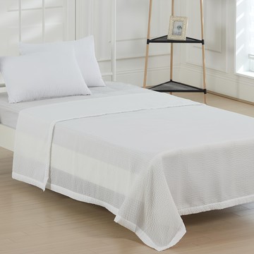 BODRE 花漾泡泡紗夏季薄被  牛奶  S