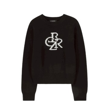 【CITYBREEZE】 經典LOGO羊羔毛針織衫 黑色