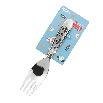 KOM316不鏽鋼兒童叉-汽車-3入