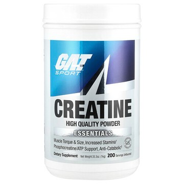 GAT, 運動系列，必需，肌酸粉，原味，35.3 盎司（1 千克）