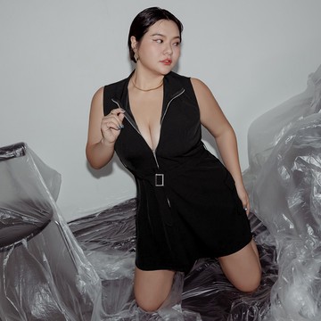 率性工裝拉鍊無袖洋裝(附腰帶) MUA! 中大尺碼洋裝