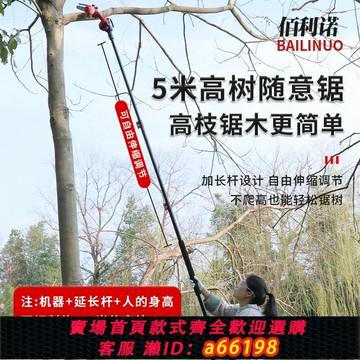 【台灣公司 可開發票】電鋸鋰電高枝鋸加長桿伸縮充電式修剪樹電動兩用高枝剪園林高空鋸