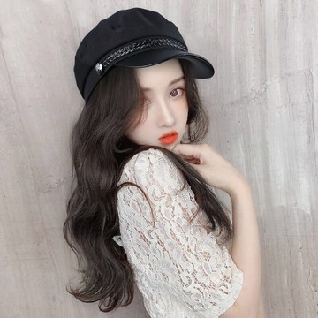 【巴黎精品】現貨+預購 女長假髮帽子假髮透氣假髮片輕量隱形增髮量假髮接髮-海軍帽一體波浪捲髮2色a1ft41