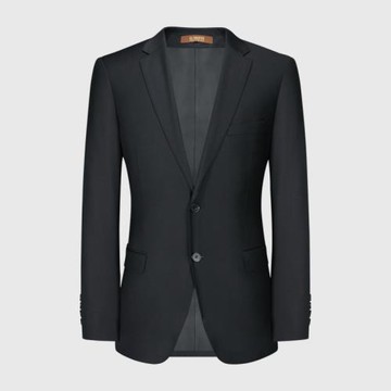 吉約蒙純羊毛西裝外套男士修身商務職業正裝休閑單西上衣黑色藍色