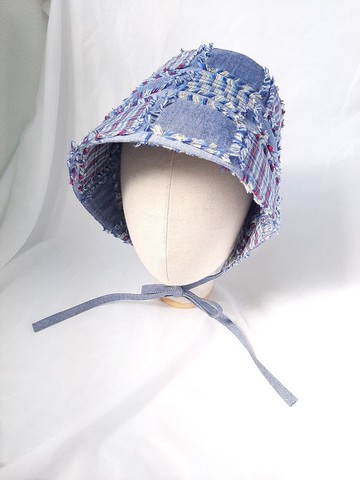 丹寧藍拼貼邦呢軟帽Bonnet