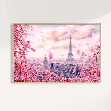 花開巴黎 Blossom in Paris / 浪漫城市攝影海報 / 無框畫 掛畫