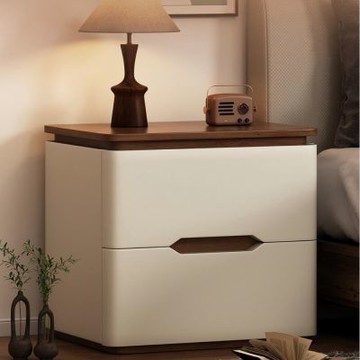 【匠俱】床頭櫃50x40x50cm(簡約現代家用臥室床邊櫃 中古奶油風實木收納櫃)