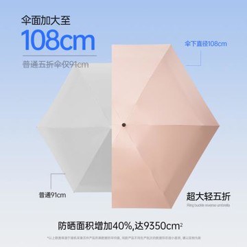 貝詩108cm加大超輕小五折傘男女晴雨兩用便攜防曬紫外線遮太陽傘