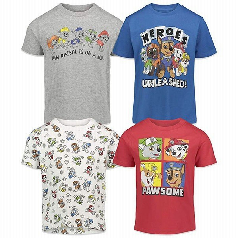パウパトロール グッズ 服 tシャツ ４枚セット 男児 ニコロデオン マルチカラー LINEショッピング