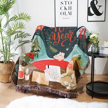 客廳簡約沙發毯沙發巾單人沙發套蓋毯時尚防塵罩圣誕節日出口毯子