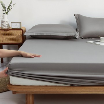 純棉簡約純色床笠單件純色防滑固定加厚全棉床套全包防塵罩套床單