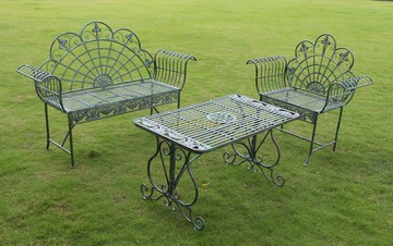 別墅酒吧戶外野營折疊鑄鐵長椅陽臺店鋪樣板間櫥窗庭院雙人椅子