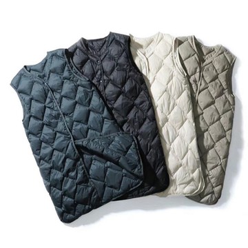 [巴黎精品] 真羽絨90%鴨絨輕羽絨背心羽絨衣夾克-保暖V領菱格寬鬆中長款女外套4色a1hd7