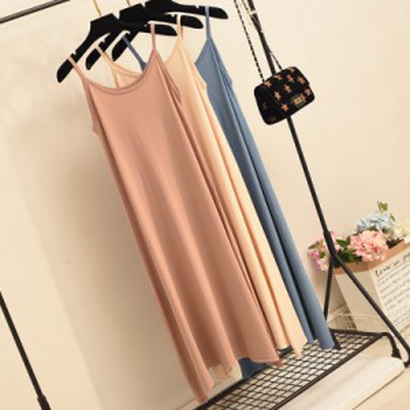 ワンピース キャミソール ロング丈 無地 リブ 春夏 シンプル ｉライン コーラル Z 通販 Lineポイント最大1 0 Get Lineショッピング