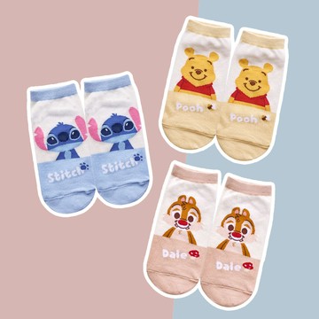 天藍小舖-迪士尼MIT雙色棉質短襪-共3色-$69【A11115770】