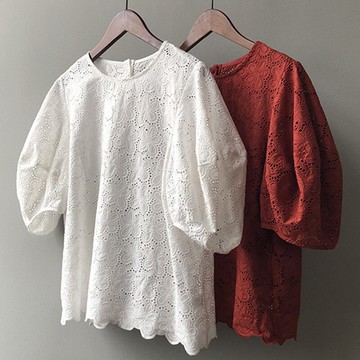 日系夏季泡泡袖襯衫女設計感小眾上衣法式蓬蓬娃娃衫港味復古襯衣