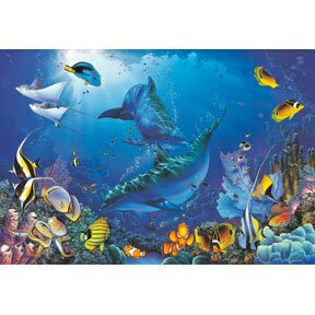 P2-HM1000-131 海豚系列-海洋下的嬉戲夜光拼圖1000片