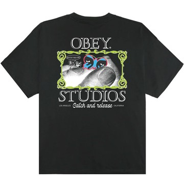 OBEY 168024383-VBK CATCH AND RELEASE TEE 短T (水洗黑色)