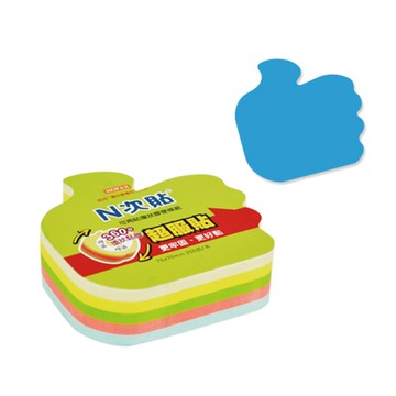 【N 次貼】環狀膠-便條磚可再貼便條紙 61826 70x70mm 讚型 200張/5色/顆