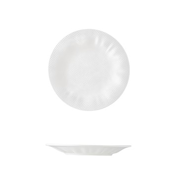 WANDU 瓦讀 織白陶瓷淺盤 4741 簡約風格 易於搭配 適用於多種場合  織白色  8吋  1個