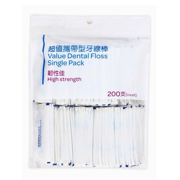 家樂福超值單支攜帶型牙線棒-200PC