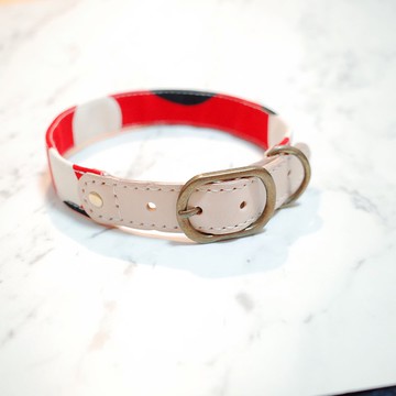 狗 項圈 L號 熱情紅+黑白點點 附鈴鐺 可加購吊牌
