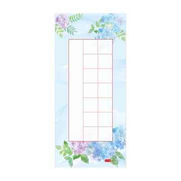 硬筆書寫作品紙 長形 藍繡球 14格30入・厚磅紙・鋼筆可用