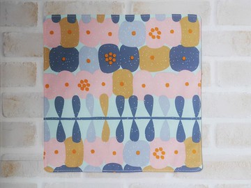 訂製款=台灣純棉手帕=童趣花朵=綠(共3色)