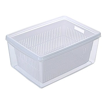 名廚 A1瀝水保鮮盒 LMA1 20.8L  42.3 x 31 x 20.4cm  透明色 + 白色  1個