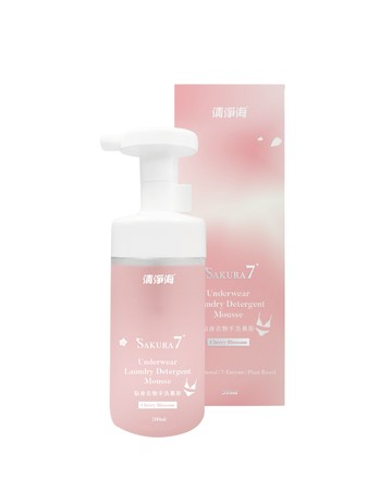 清淨海 櫻花7+貼身衣物抗菌手洗慕斯 200g(含盒)