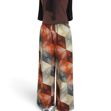 【日本製・手工製作】非洲花布口袋寬褲 獨一無二 鬆緊腰 個性
