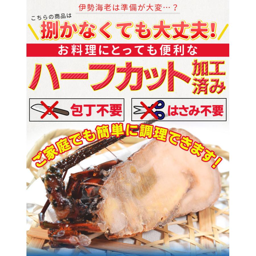 伊勢海老半身 中サイズ６個 鮮度の良い三重県産伊勢海老を瞬間凍結 調理しやすいよう半分にカット 海鮮 バーベキュー BBQ テルミドール イセエビ いせえび