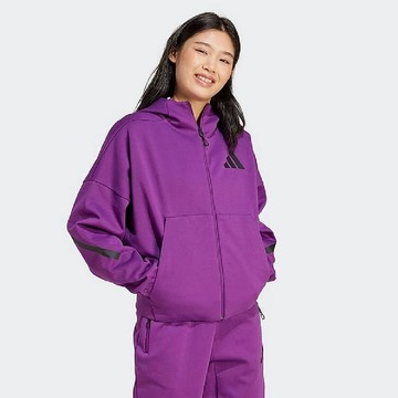 【ADIDAS】W Z.N.E. FZ 連帽外套 女 紫色-JD3990