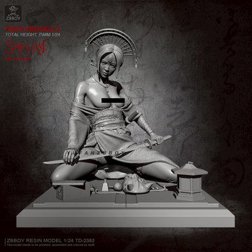 75mm YUFAN改制 東瀛刀女浪人-A  樹脂兵人 TD-2383