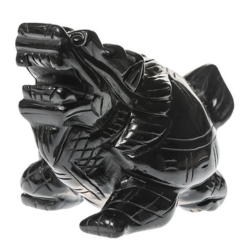 逢凶化吉 黑曜石龍龜擺件 7x5x6cm  黑曜石色  1個