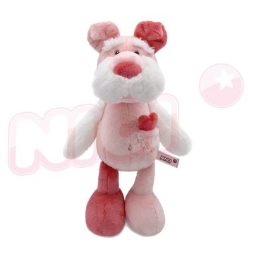 【NICI】91478_35cm 愛心粉紅雪納瑞坐姿玩偶