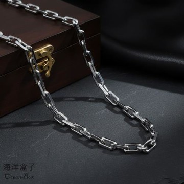 潮流個性斜角十字鍊男仕鈦鋼項鍊.男生項鍊