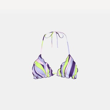 MC2 Saint Barth Woman Triangle Top With Shape Wave Print