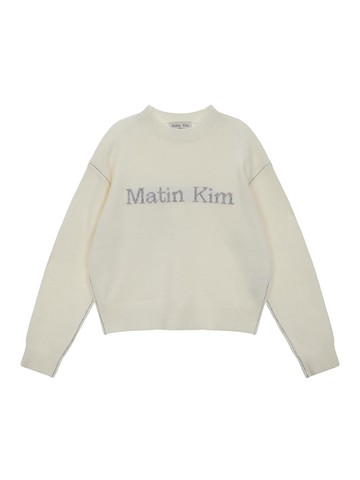 CONTRAST LINE POINT LOGO KNIT PULLOVER