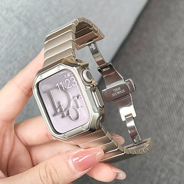 一株快拆蝴蝶扣 高端商務 適用 Apple Watch 11 10 9 8 SE 7 6 蘋果錶帶 46mm 42mm