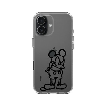 iPhone 17 Clear Case（相機按鈕） 透明 - 迪士尼-米奇 Mickey - 黑標款-米奇蠟筆風格
