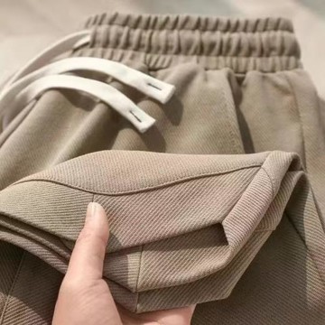 搭配神褲 百搭卡其色！260g重磅休閑短褲男女夏斜紋棉寬松五分褲