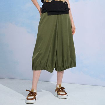 CLL巧玲瓏 時尚簡約風微百褶寬褲裙 6130312