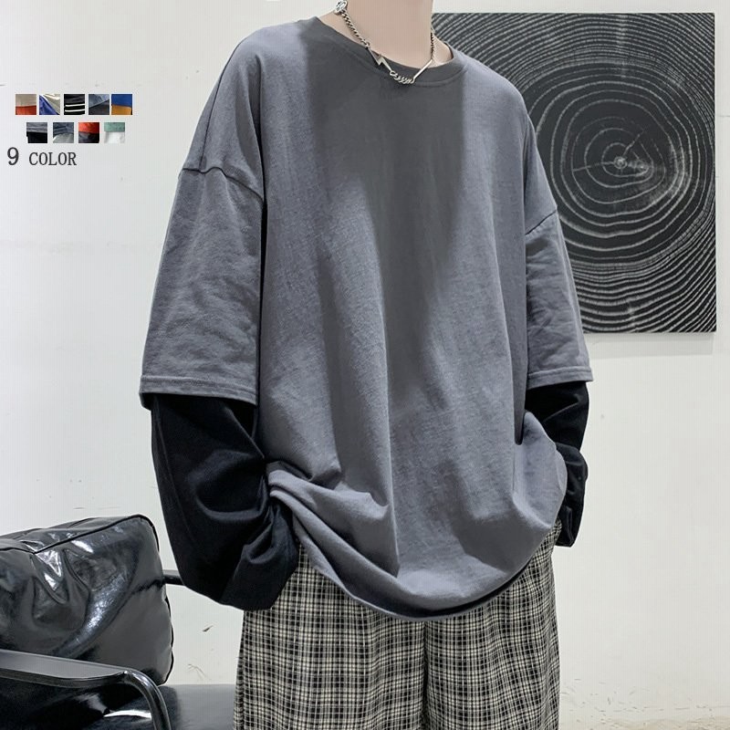 Tシャツ メンズ 切り替えtシャツ 長袖 ゆったり ゆるtシャツ リメイク風 トップス プルオーバー カジュアル 秋新作 通販 Lineポイント最大0 5 Get Lineショッピング
