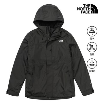 The North Face北面女款黑色DRYVENT防水鋪棉內裡三合一外套｜8J8WJK3